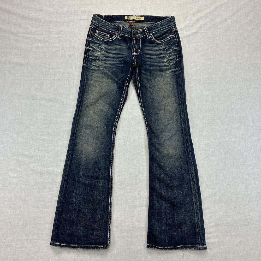 BKE Buckle Madison Bootcut Jeans Womens 26x31.5 Blue Low Rise Denim Distressed